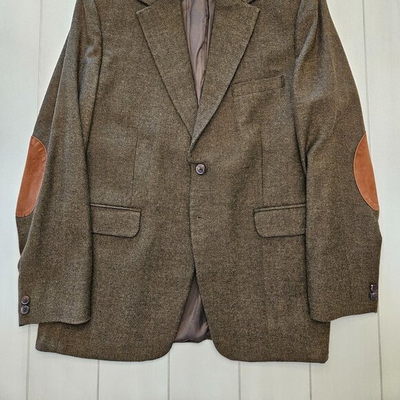 StudioSuits Bottle Brown Herrignbone Tweed Blazer - 42R - Picture 2 of 11